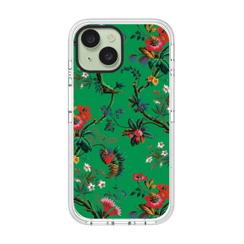 Green Floral Phone Case Vintage Chinoiserie Botanical editable Pixvoices design template