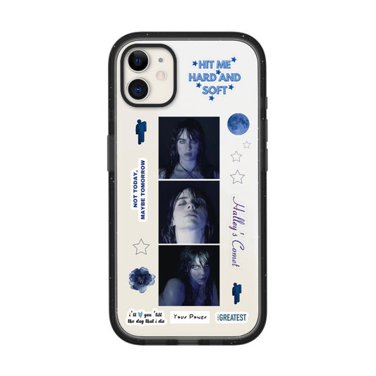 Custom Billie Inspired iPhone Case – Blue Aesthetic & Lyric Collage Design [1823]