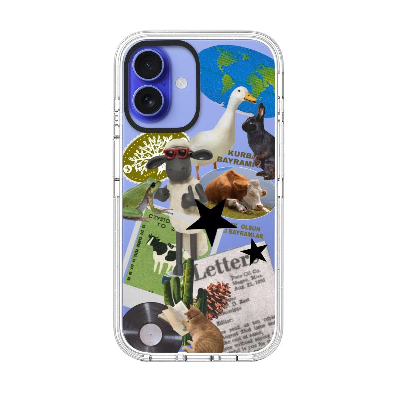 Farm Animal Phone Case Nature Collage editable Pixvoices design template