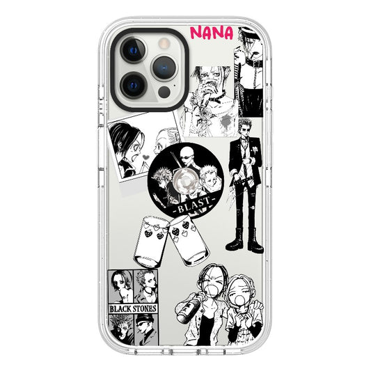 Custom NANA-Inspired Punk Case – Black & White BLAST Collage Design [725]