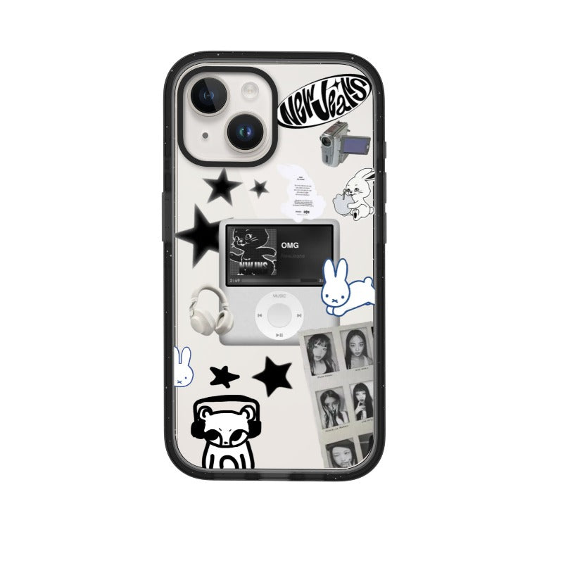 Custom NewJeans Inspired iPhone Case – Y2K Bunny & OMG Music Collage Aesthetic