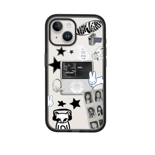Custom NewJeans Inspired iPhone Case – Y2K Bunny & OMG Music Collage Aesthetic