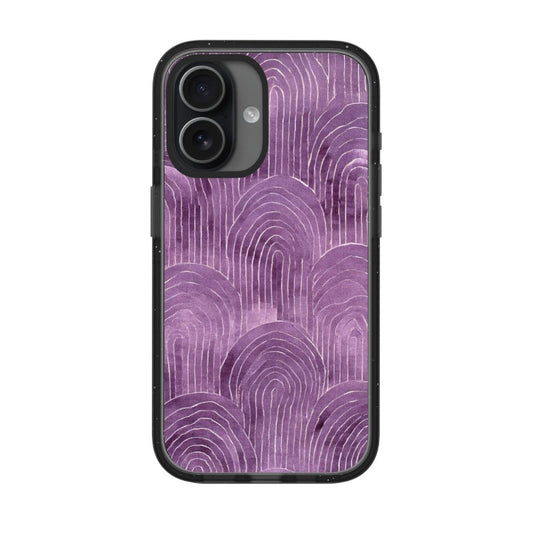 Purple Art Deco Phone Case Wave Pattern Design editable Pixvoices design template