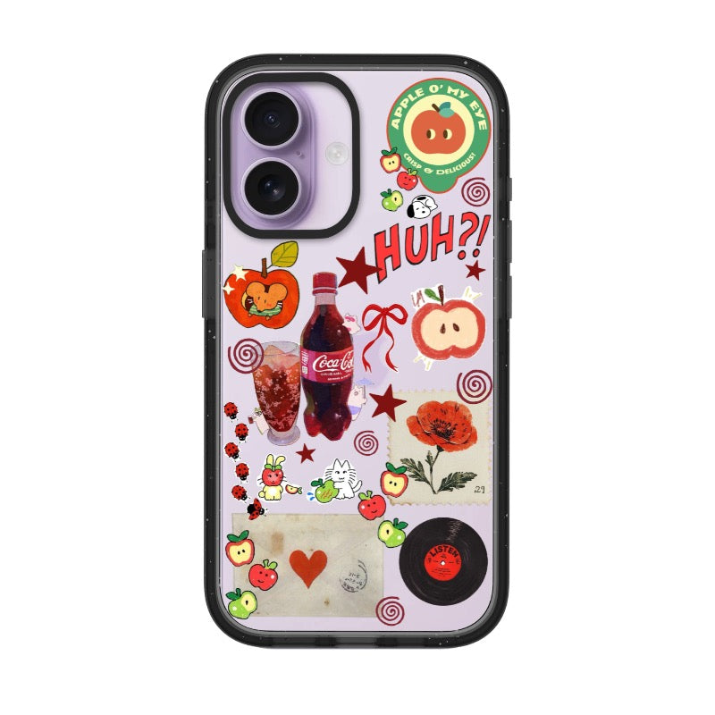 Cute Apple Phone Case Cottagecore Kawaii Sticker Collage editable Pixvoices design template