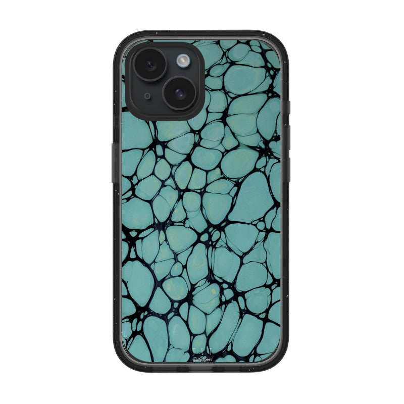 Teal Crackle Texture Phone Case Mosaic Pattern Design editable Pixvoices design template
