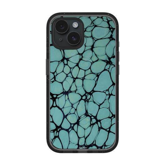 Teal Crackle Texture Phone Case Mosaic Pattern Design editable Pixvoices design template