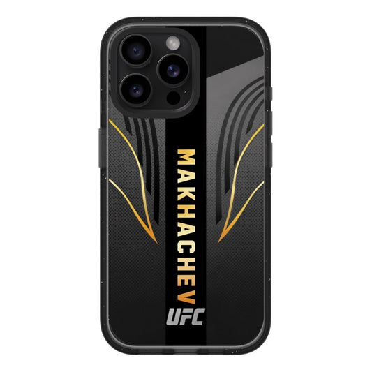 Makhachev Phone Case Customizable – Black & Gold Fight Design | Pixvoices [7046]