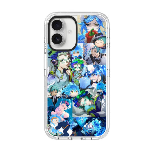 Twisted Wonderland Jade Leech Phone Case Customizable – Blue Hair Anime Multi-Scene Collage | Pixvoices [6876]