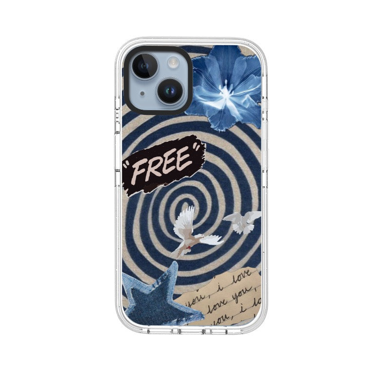 blue spiral freedom editable Pixvoices phone case design template