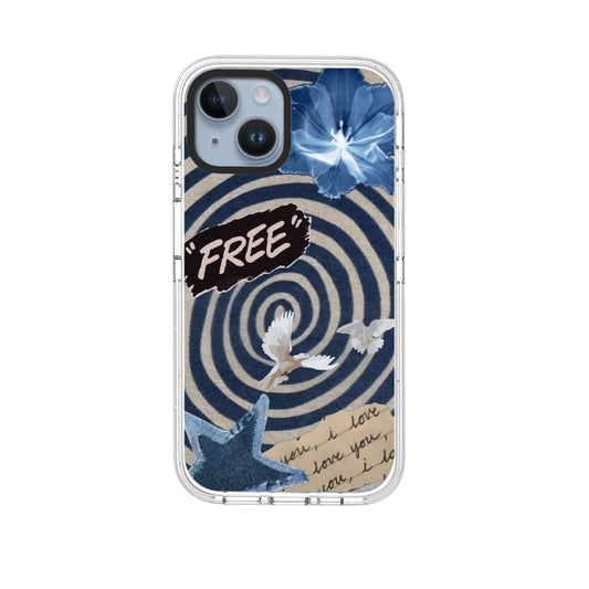 blue spiral freedom editable Pixvoices phone case design template