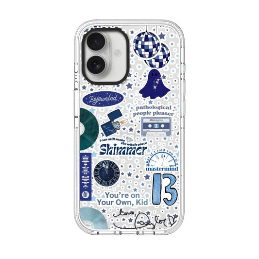 Customizable Taylor Swift iPhone Case – Midnights Album Sticker Collage & Lyrics [1120]