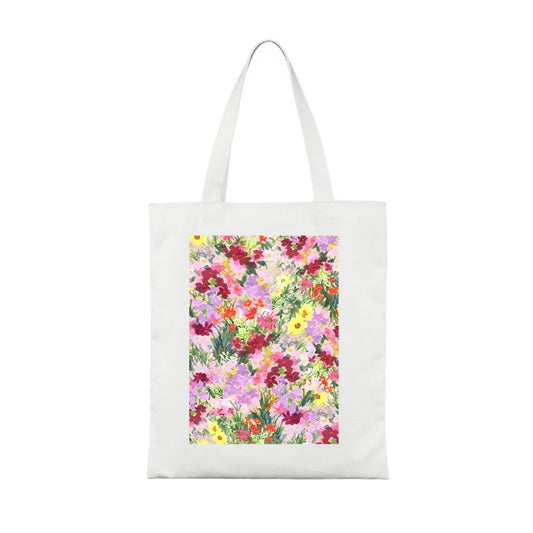 Colorful Floral Tote Bag Watercolor Flower Garden editable Pixvoices design template