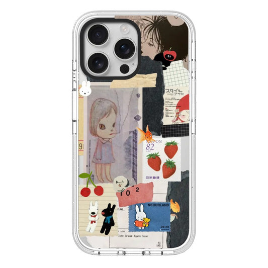 Custom Phone Case - Dreamy Sad Girl & Miffy Collage Aesthetic [1641]