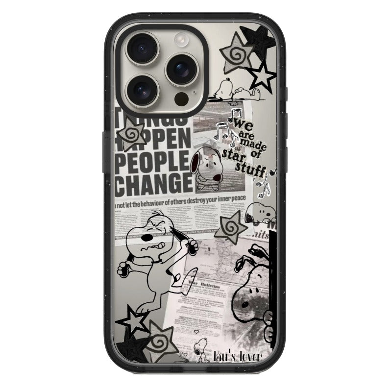 Snoopy Phone Case Newspaper Collage editable Pixvoices design template