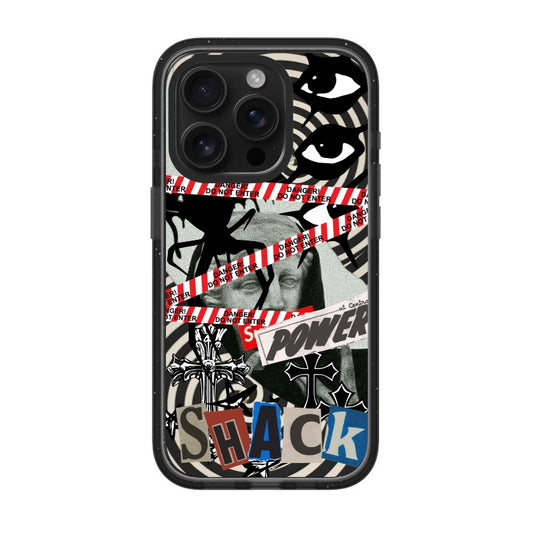 Punk Collage Phone Case Power Shack editable Pixvoices design template