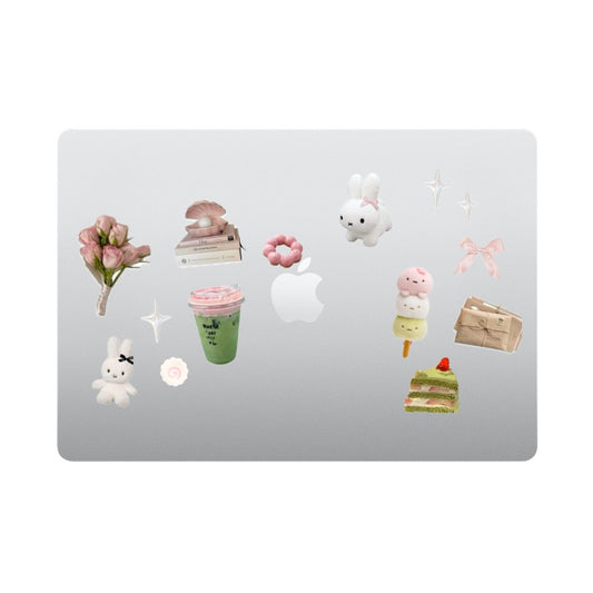 Custom MacBook Case – Soft Girl Aesthetic with Miffy-Inspired Bunny & Sweets [1803]