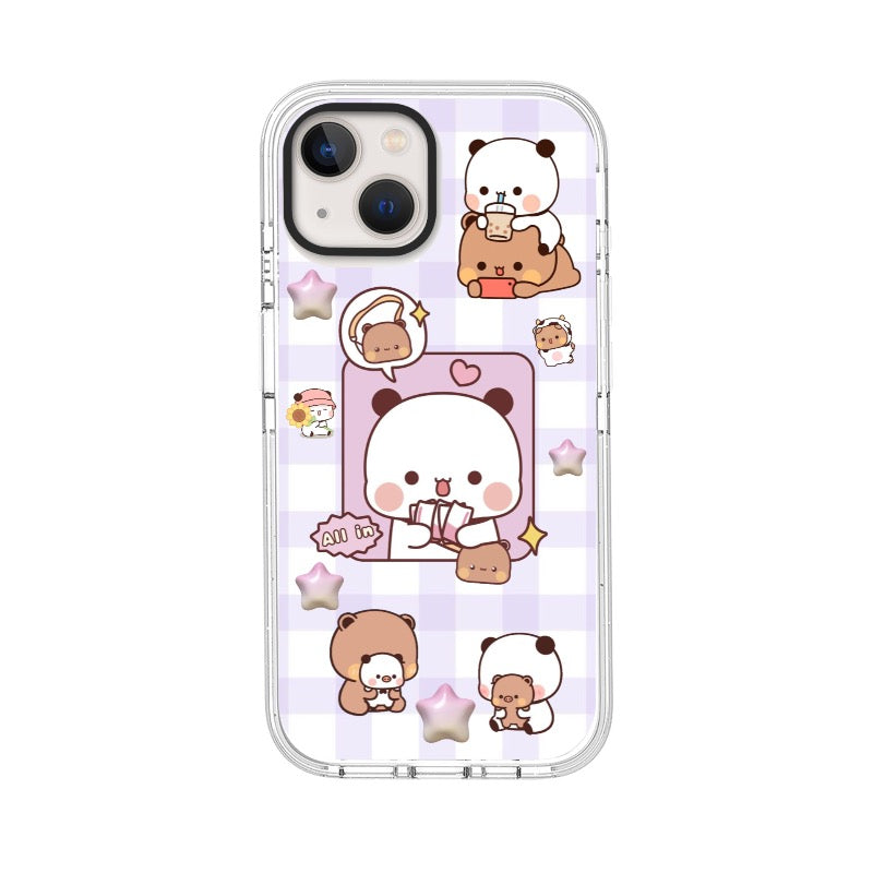 Custom Kawaii Bear & Bunny Case – Pastel Purple Soft Girl Aesthetic [1218]