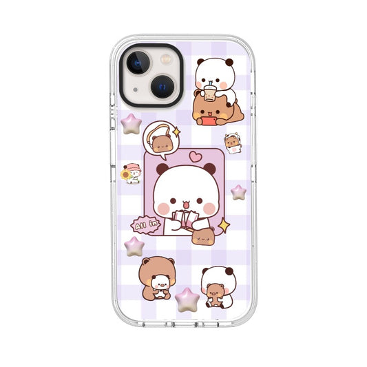 Custom Kawaii Bear & Bunny Case – Pastel Purple Soft Girl Aesthetic [1218]