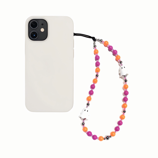 Spooky Pop – Ghost Beaded Phone Charm👻