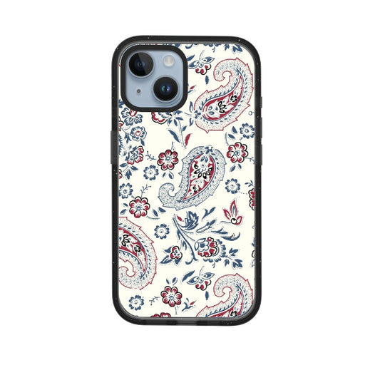 Red Paisley Phone Case Vintage Floral Pattern Design editable Pixvoices design template