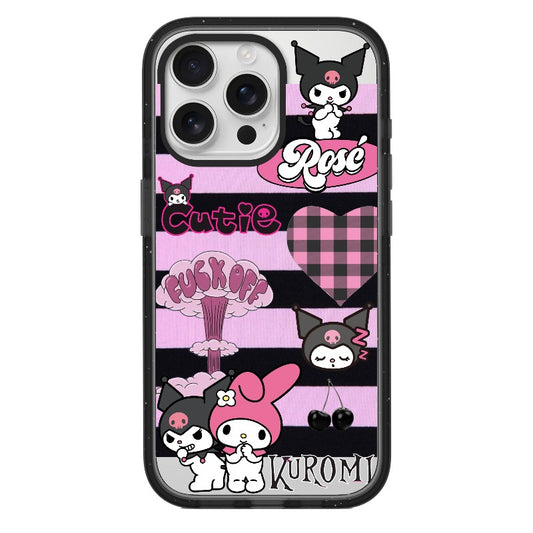 Custom Kuromi-Inspired Punk Pink Case – Striped Gothic Cute Design [47]