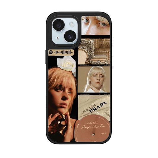 Customizable Billie Eilish iPhone Case – Cream Gold Aesthetic Inspired by Happier Than Ever Era
