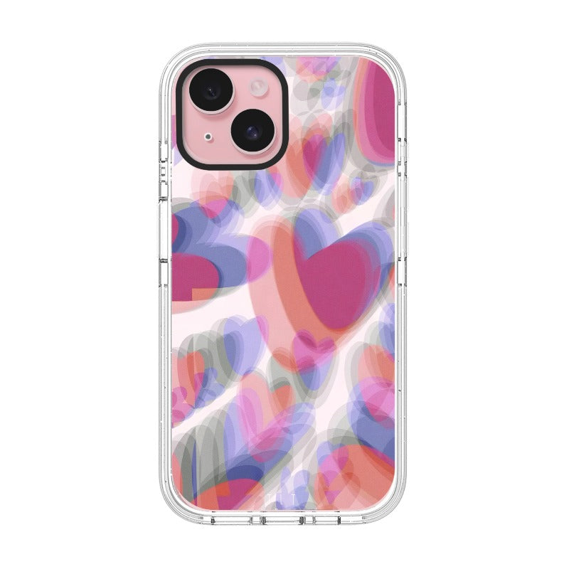 Pink Heart Phone Case Gradient Love Pattern Design editable Pixvoices design template