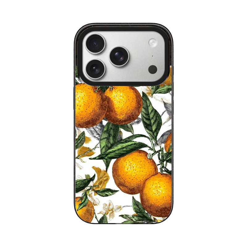 White Orange Botanical Phone Case Fresh Citrus Design editable Pixvoices design template