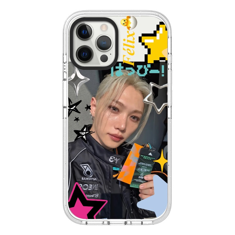 Felix Stray Kids Phone Case Happy Pixel Collage editable Pixvoices design template
