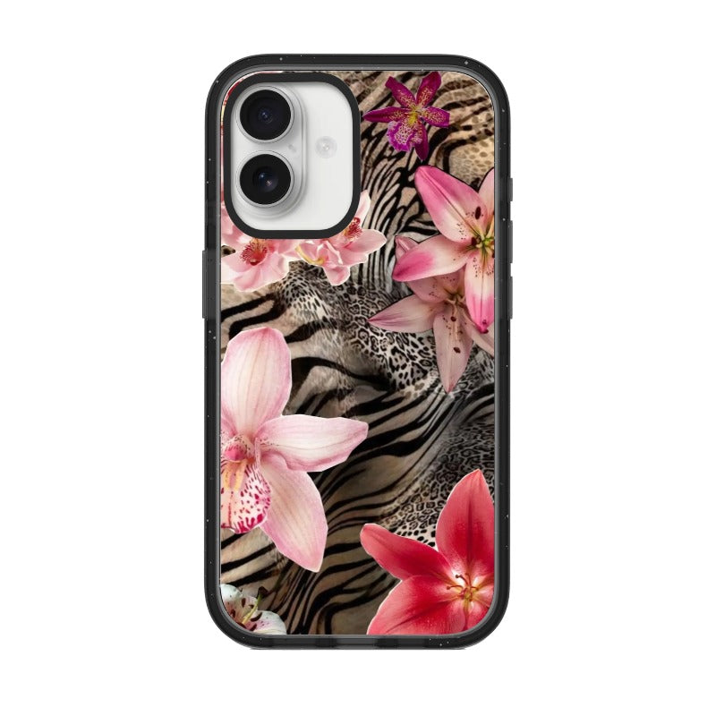 Leopard Floral Phone Case Pink Hibiscus Art editable Pixvoices design template