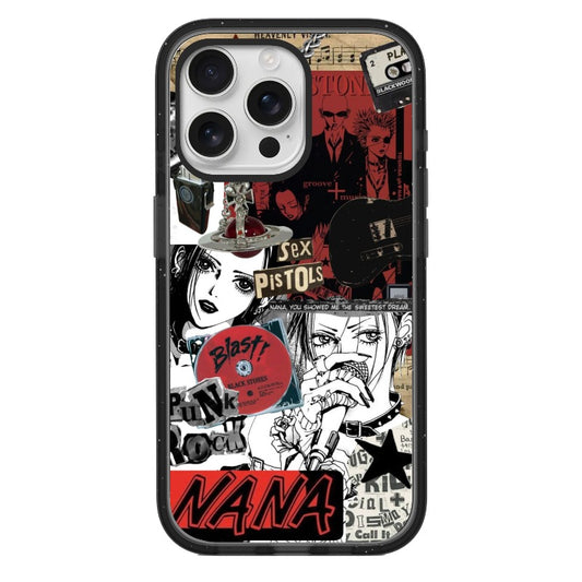 Custom NANA-Inspired Case – Red & Black Punk Rock Collage with Band Motifs [44]