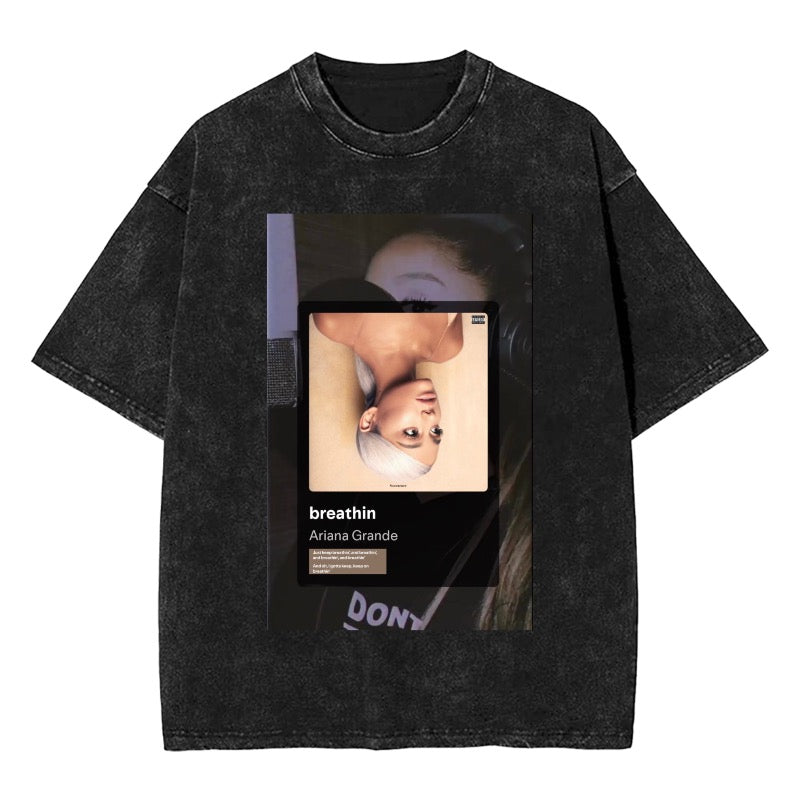 Custom Ariana Grande Breathin Album Cover T-Shirt – Aesthetic Music Tee [1269]