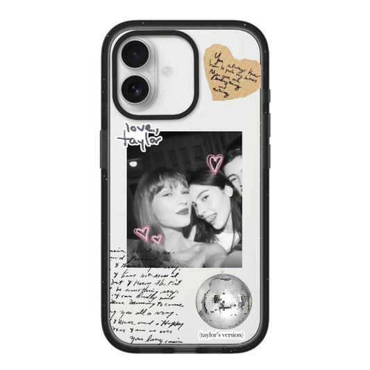 Customizable Taylor Swift Polaroid iPhone Case – Handwritten Lyrics & Disco Ball [990]