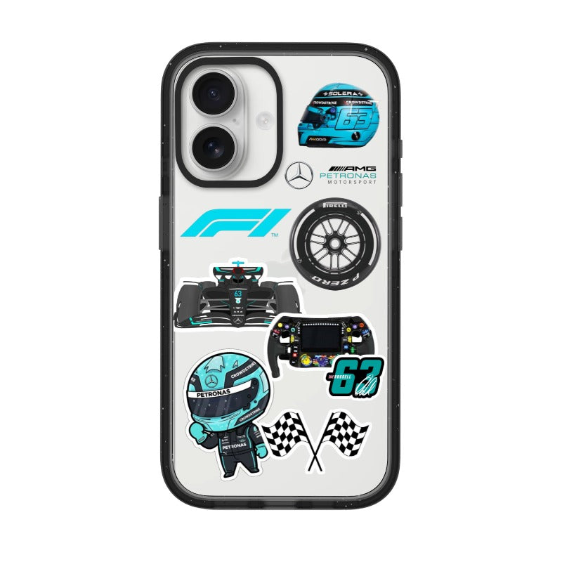 F1 George Russell Mercedes sticker editable Pixvoices phone case design template