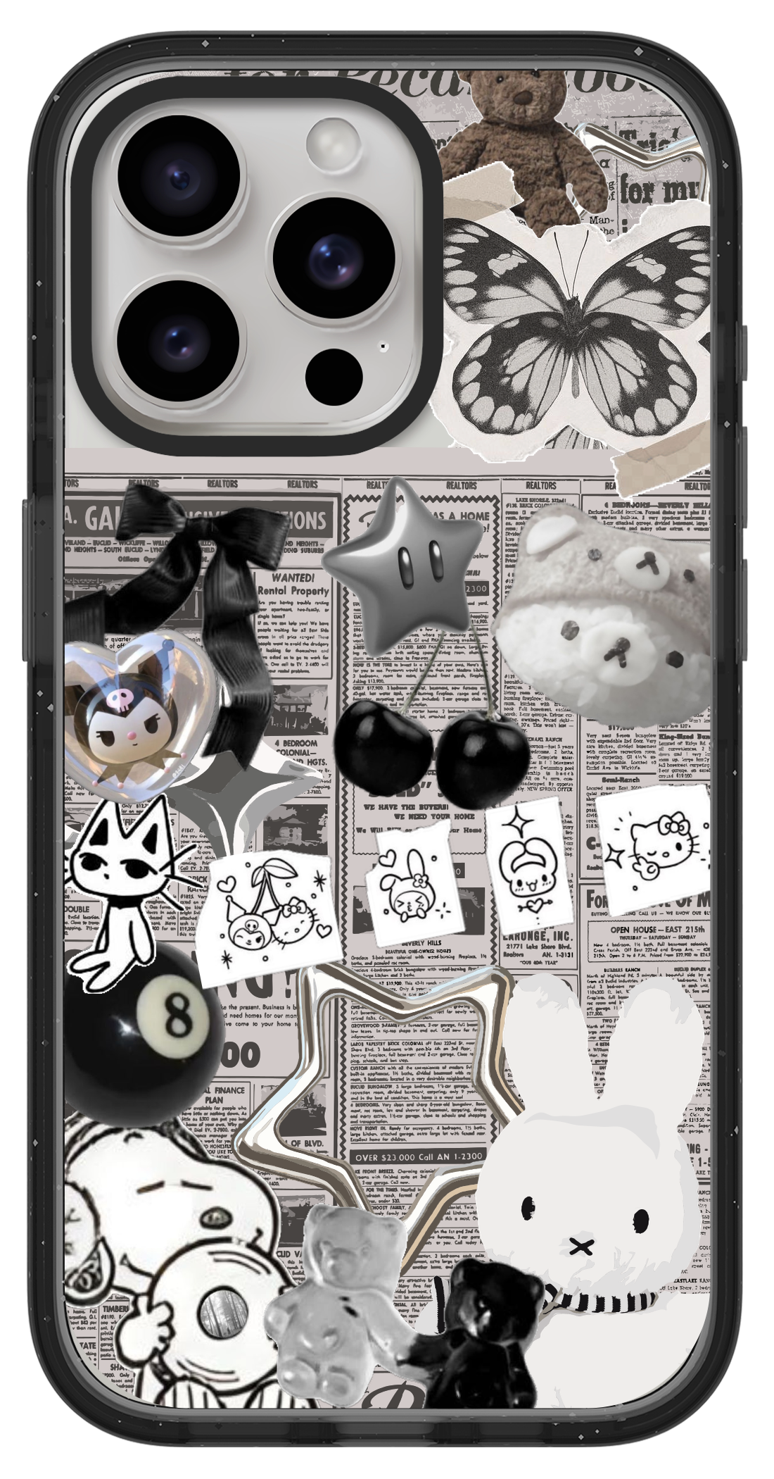 PixVoices rendered material preview - 1986 - Clear Black Impact Case