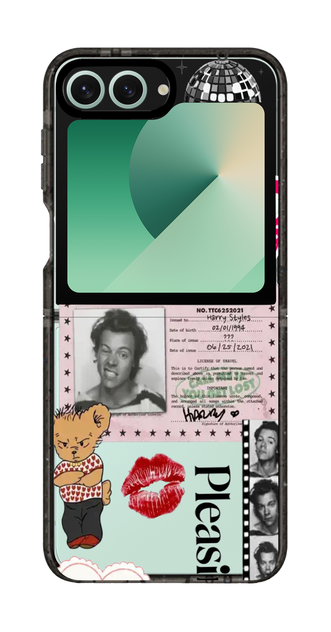 PixVoices rendered material preview - 930 - Clear Black Galaxy Flip Case