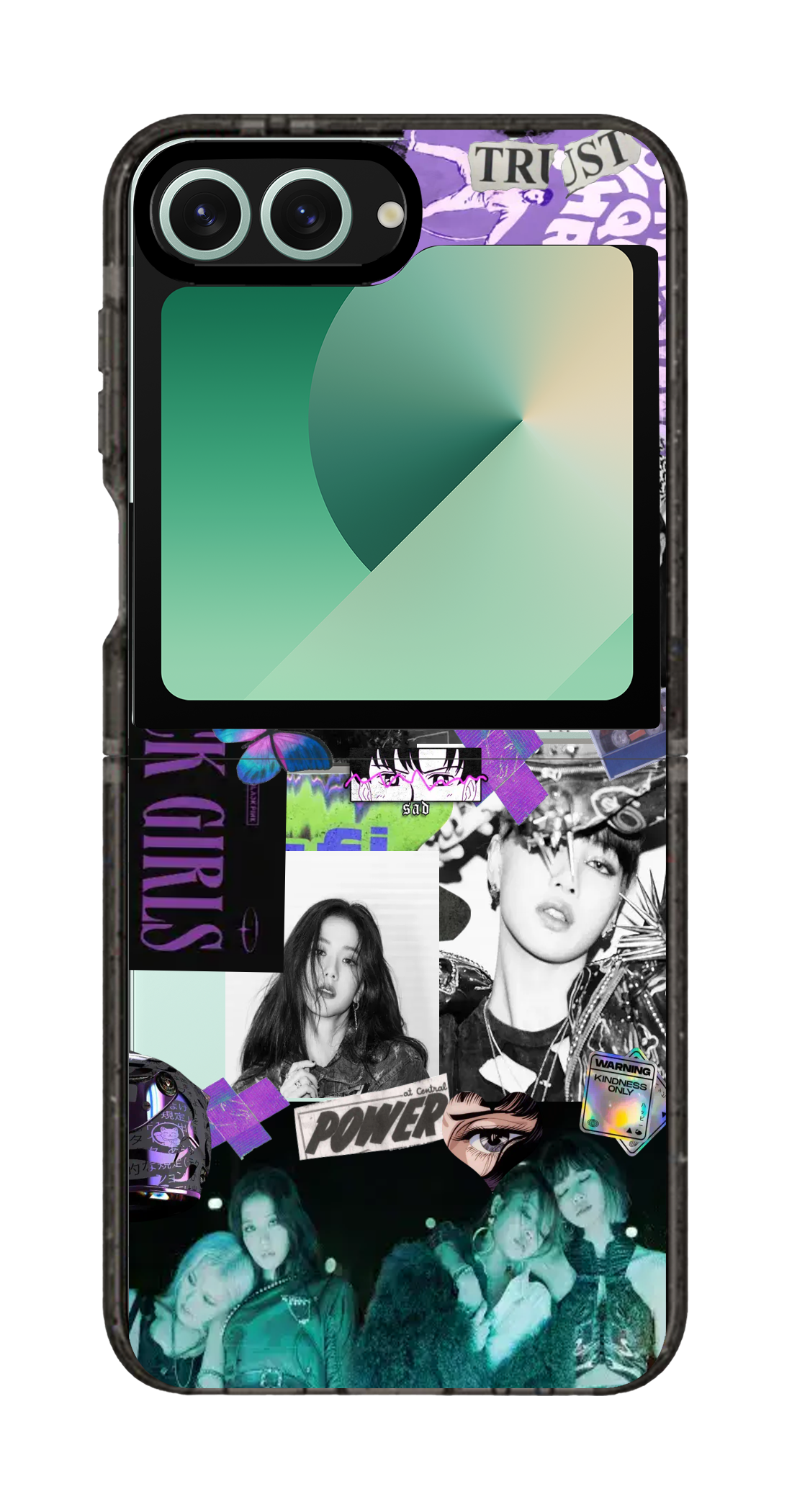 PixVoices rendered material preview - 973 - Clear Black Galaxy Flip Case