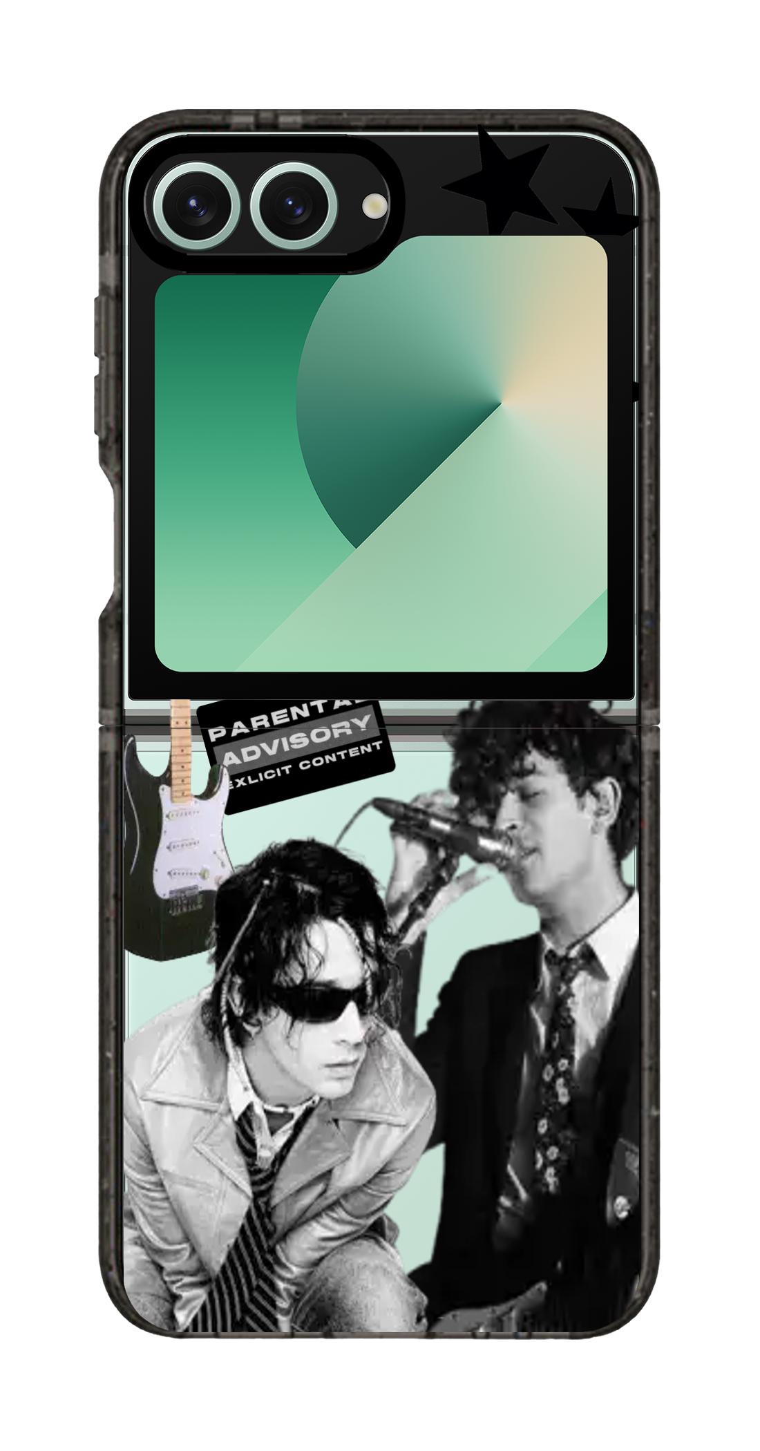 PixVoices rendered material preview - 979 - Clear Black Galaxy Flip Case