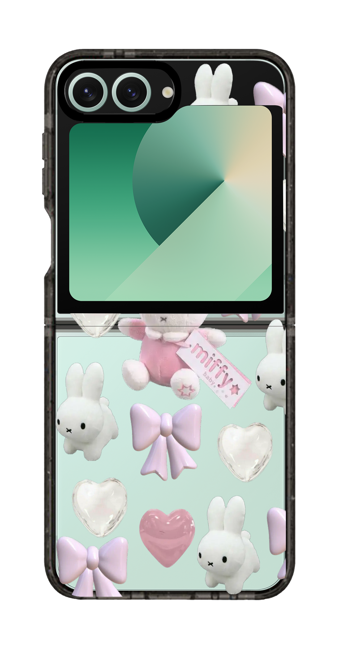 PixVoices rendered material preview - 982 - Clear Black Galaxy Flip Case