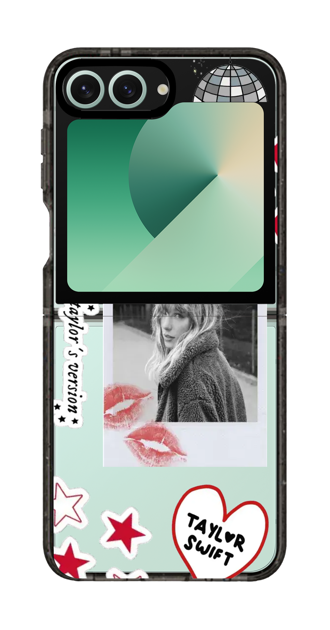 PixVoices rendered material preview - 984 - Clear Black Galaxy Flip Case