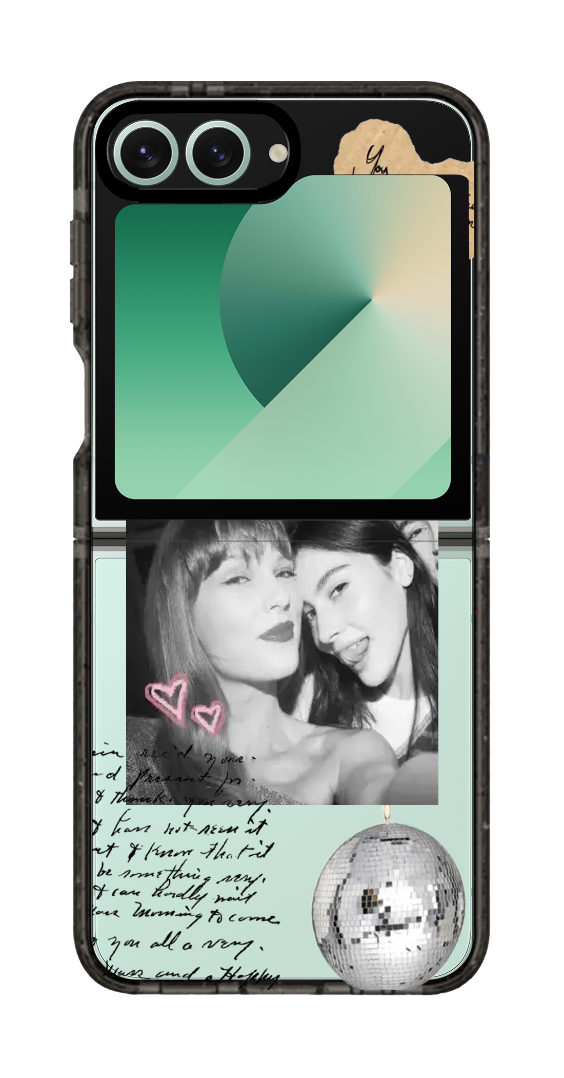 PixVoices rendered material preview - 990 - Clear Black Galaxy Flip Case