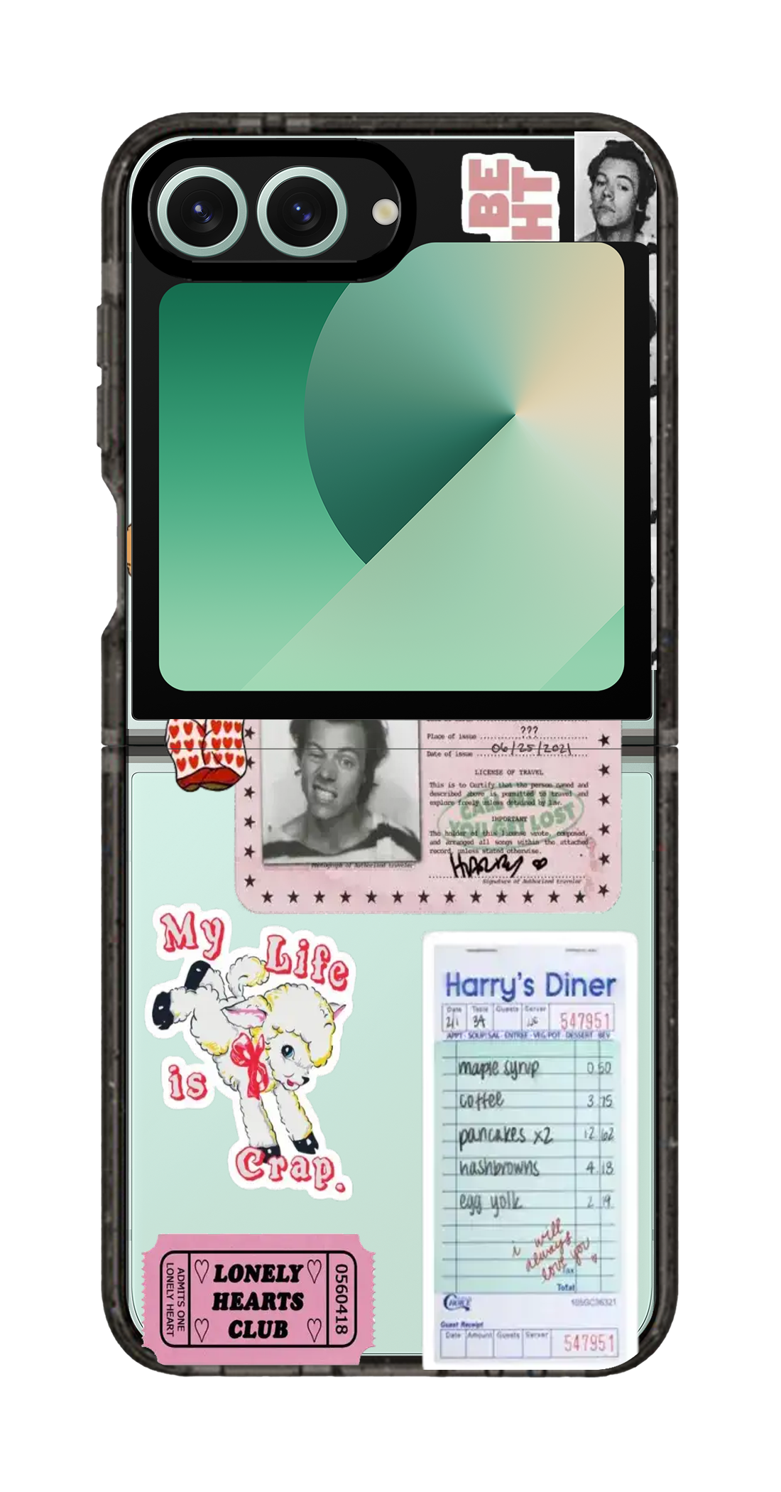 PixVoices rendered material preview - 992 - Clear Black Galaxy Flip Case