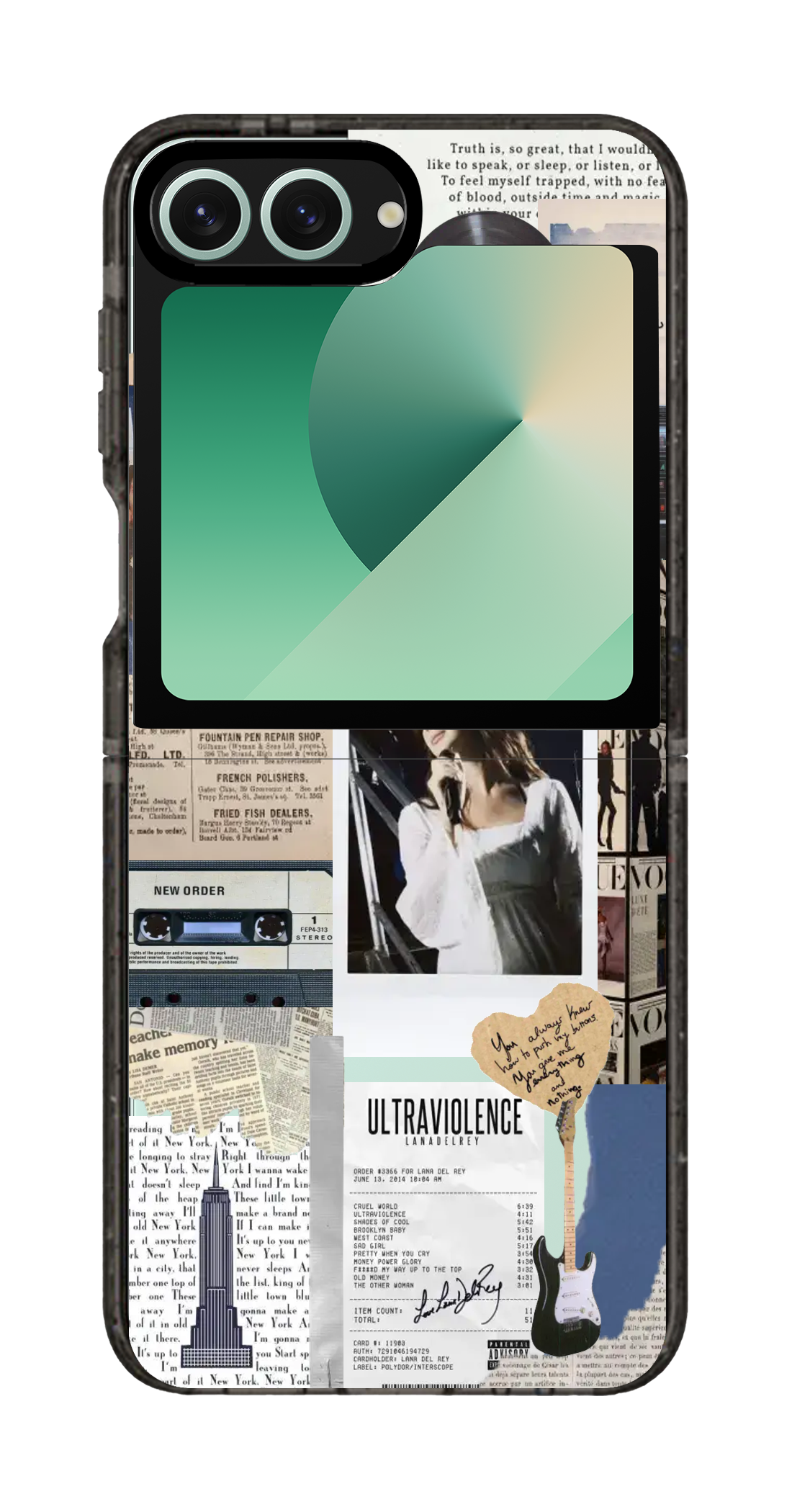 PixVoices rendered material preview - 993 - Clear Black Galaxy Flip Case