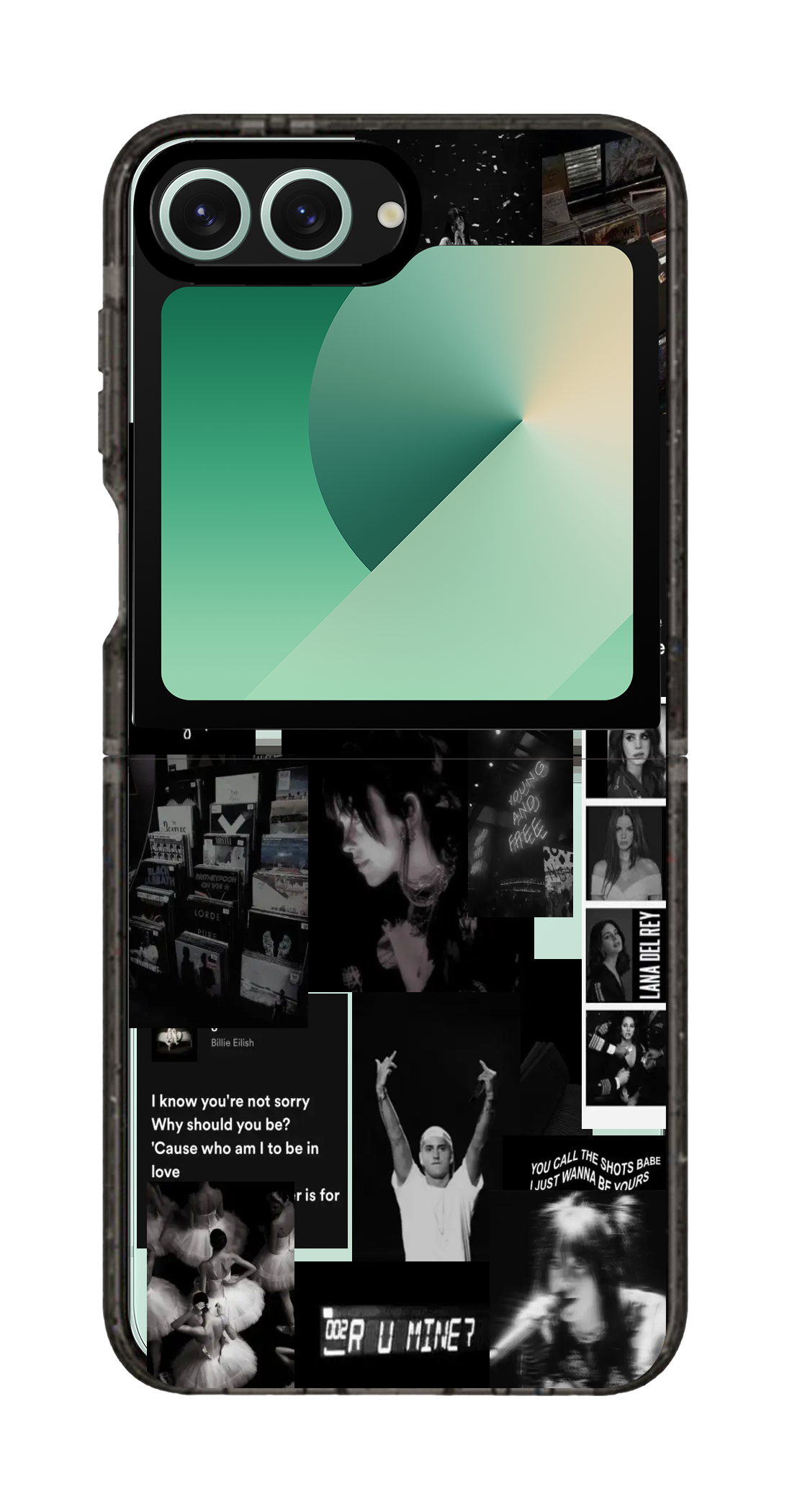PixVoices rendered material preview - 999 - Clear Black Galaxy Flip Case