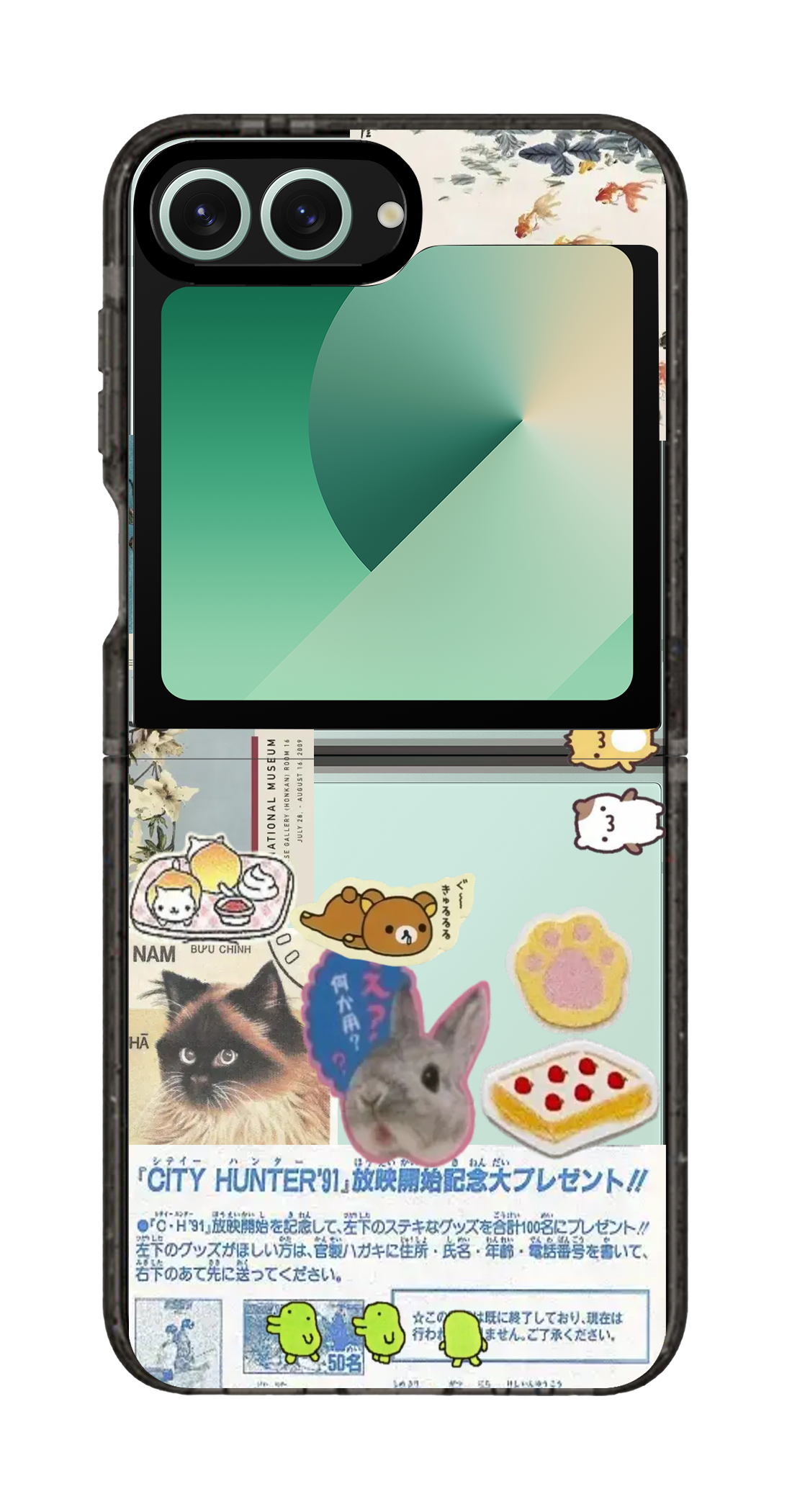 PixVoices rendered material preview - 1113 - Clear Black Galaxy Flip Case
