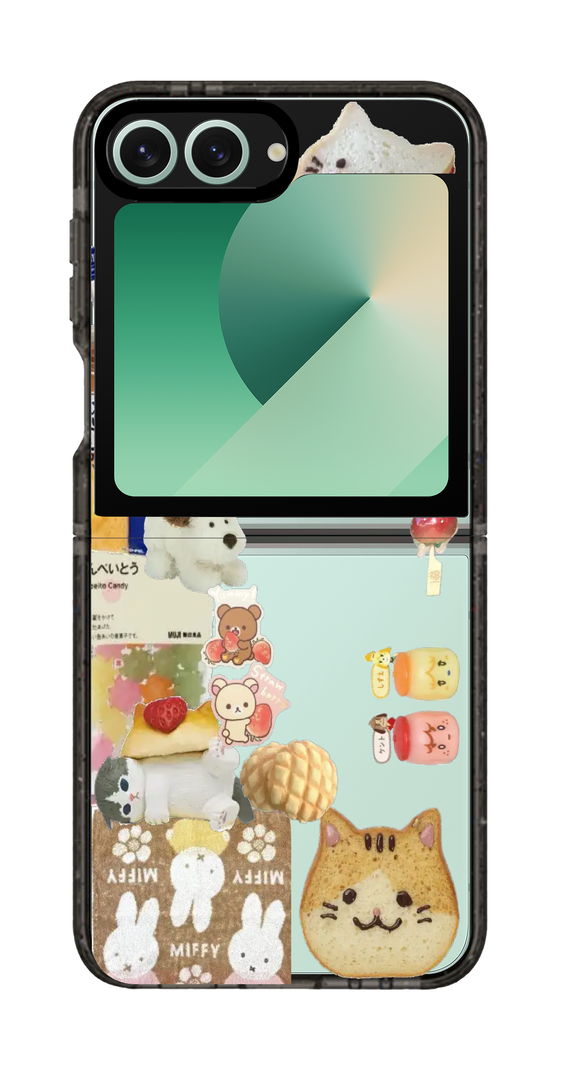 PixVoices rendered material preview - 1112 - Clear Black Galaxy Flip Case