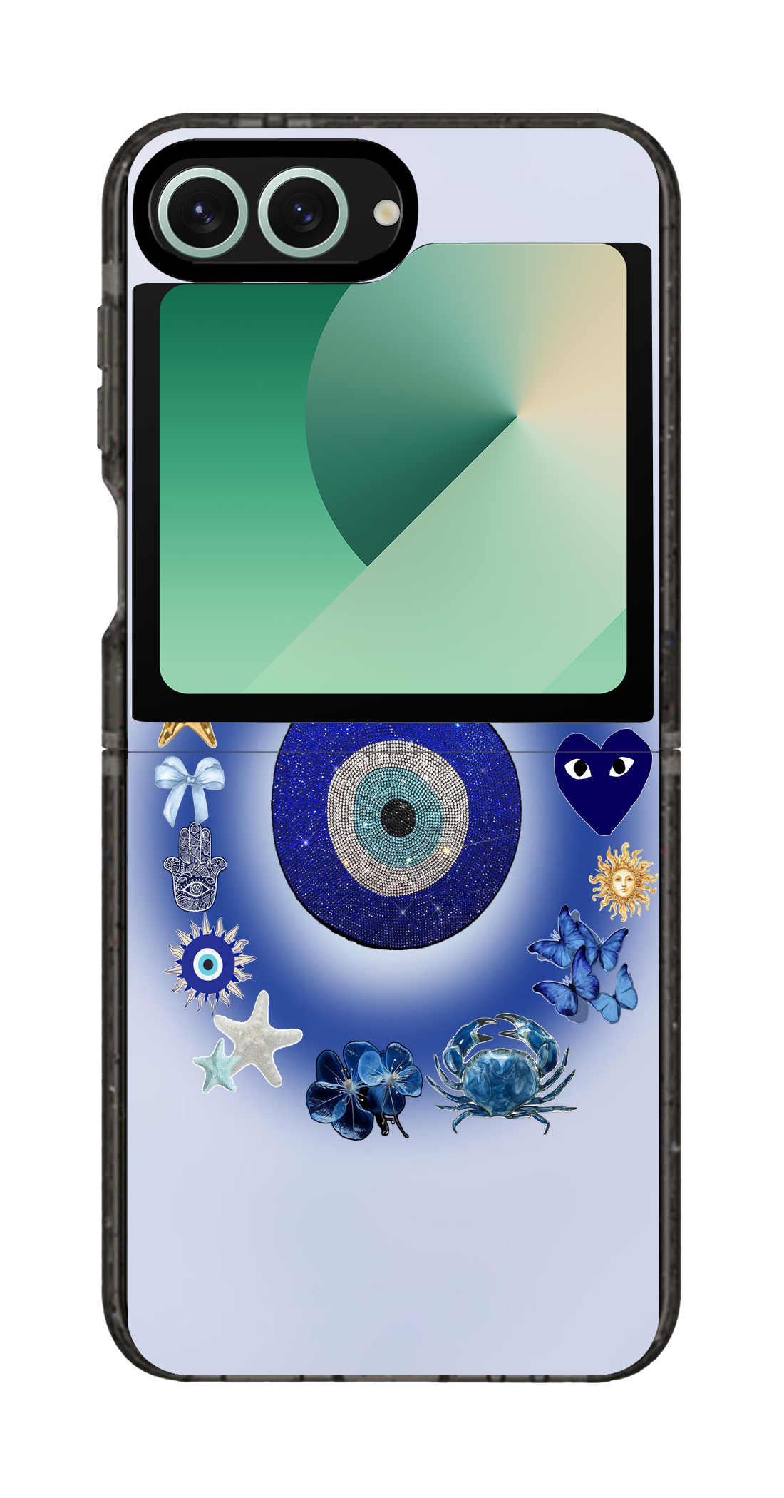 PixVoices rendered material preview - 1203 - Clear Black Galaxy Flip Case
