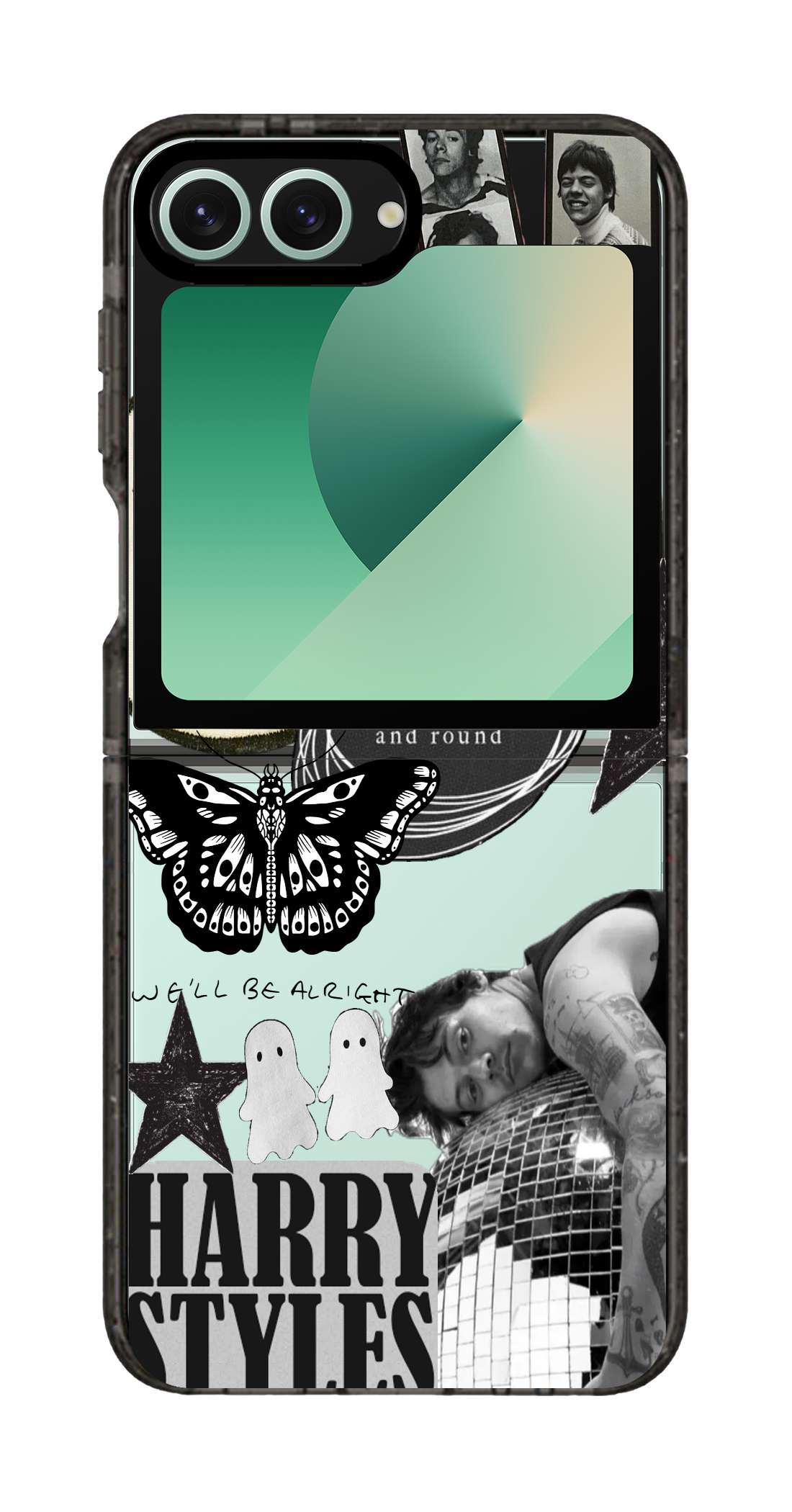 PixVoices rendered material preview - 415 - Clear Black Galaxy Flip Case