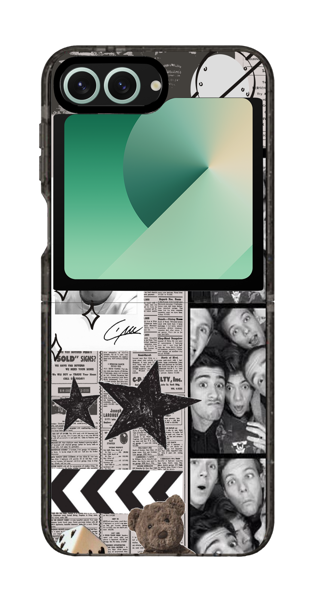 PixVoices rendered material preview - 413 - Clear Black Galaxy Flip Case