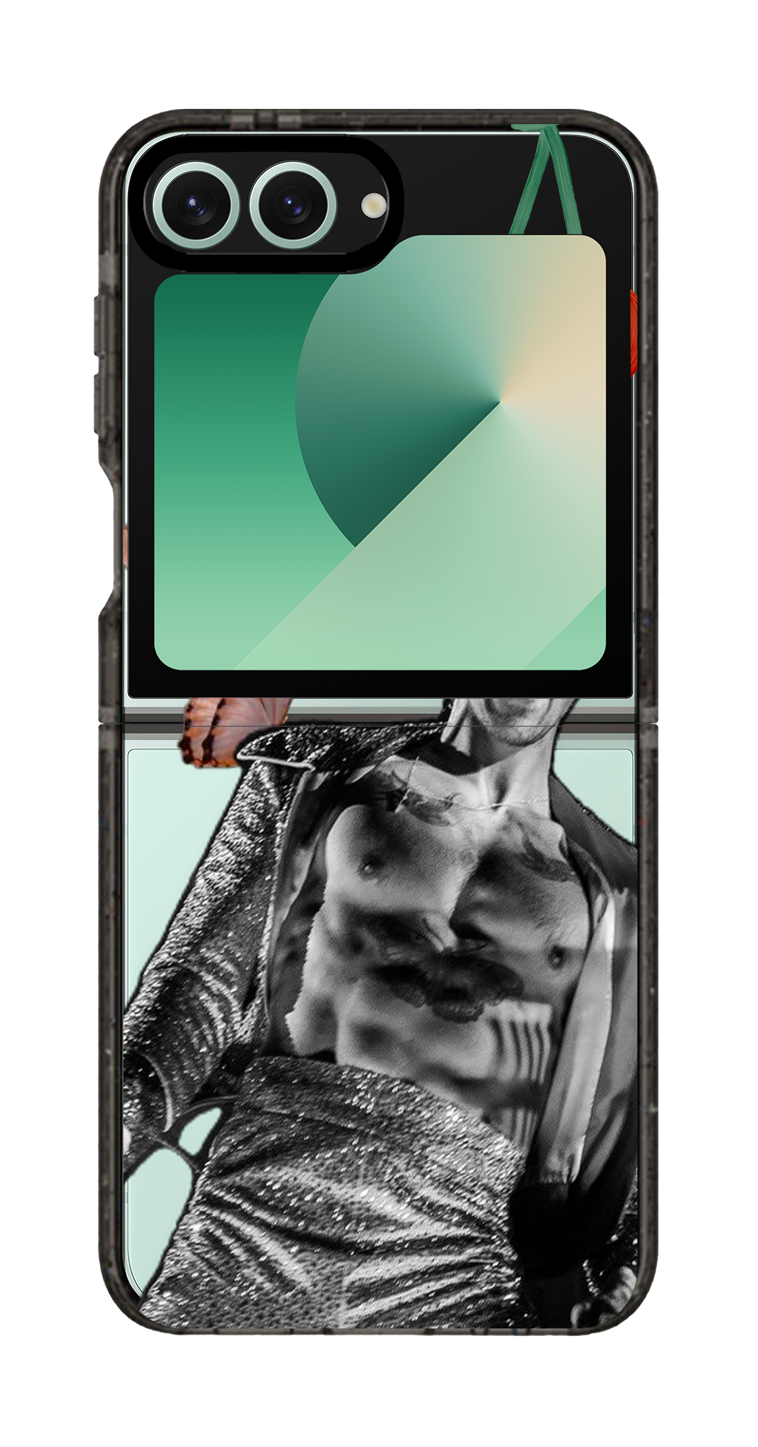 PixVoices rendered material preview - 411 - Clear Black Galaxy Flip Case